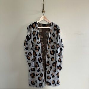 Leopard Print Open Front Cardigan
